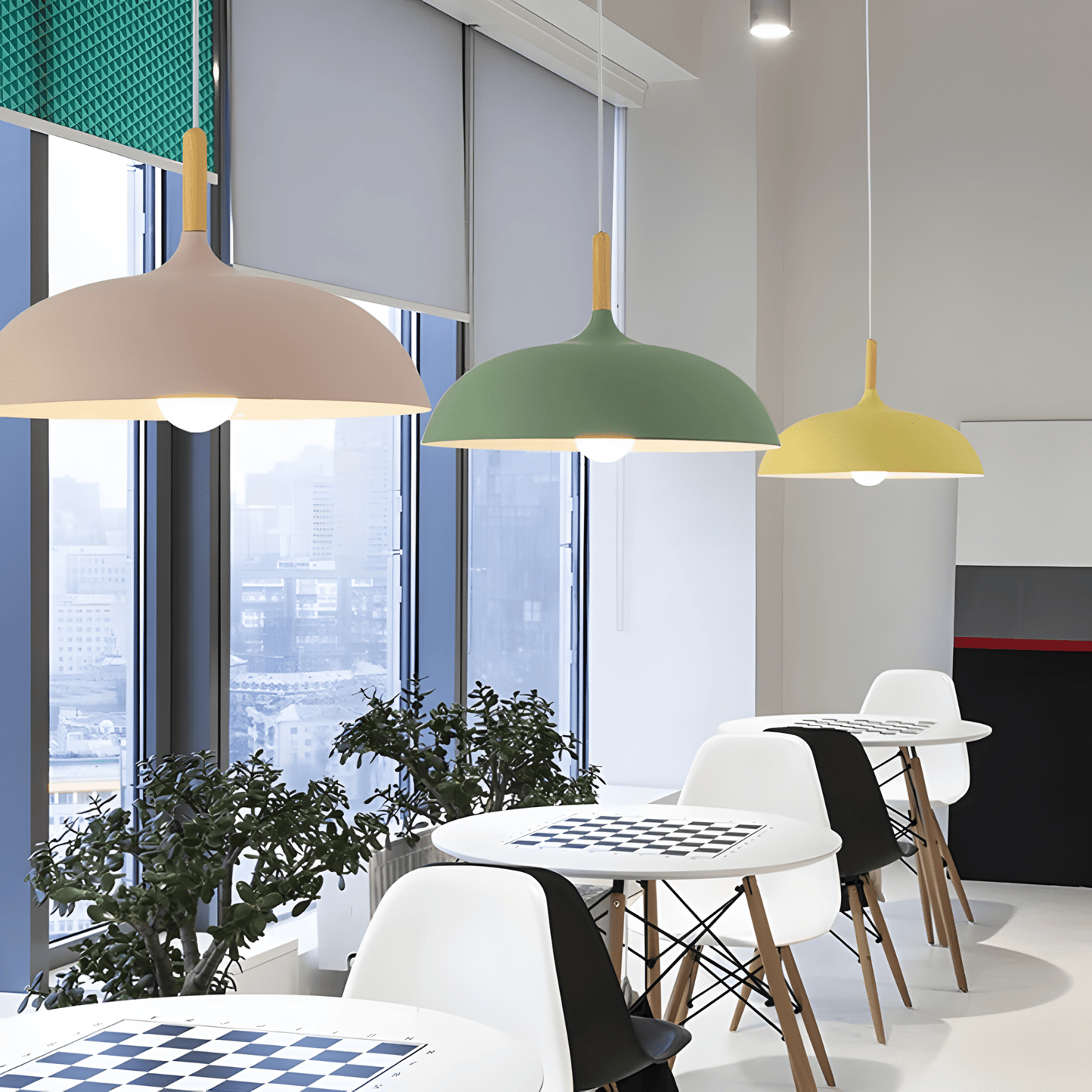 MacaronOak – lampada a sospensione nordica in legno di Luximode