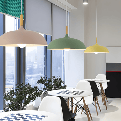 MacaronOak – lampada a sospensione nordica in legno di Luximode