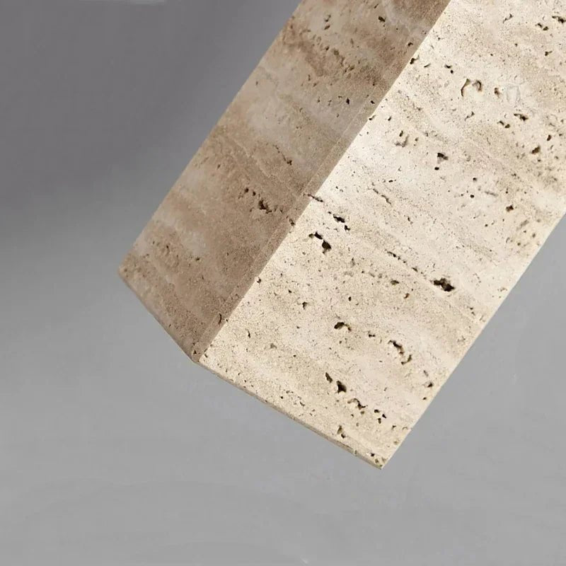 Marbora – lampada a sospensione in marmo naturale e legno di Luximode