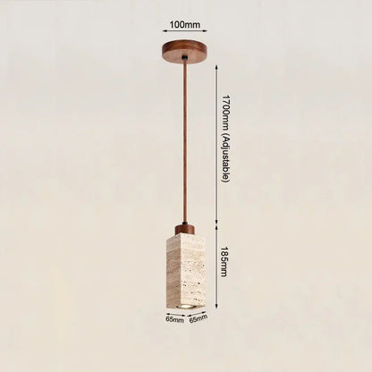 Marbora – lampada a sospensione in marmo naturale e legno di Luximode