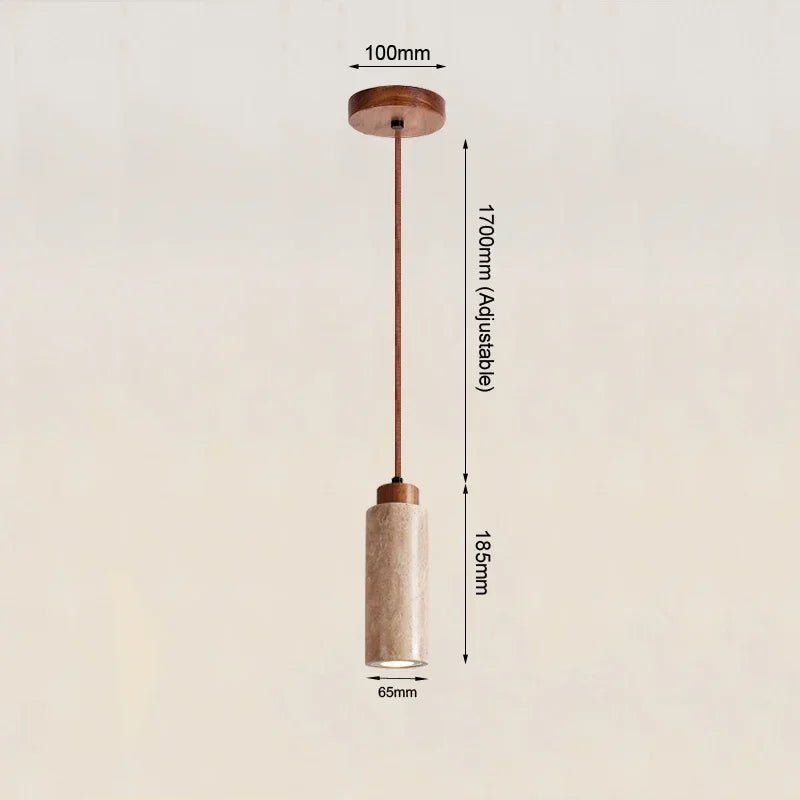 Marbora – lampada a sospensione in marmo naturale e legno di Luximode