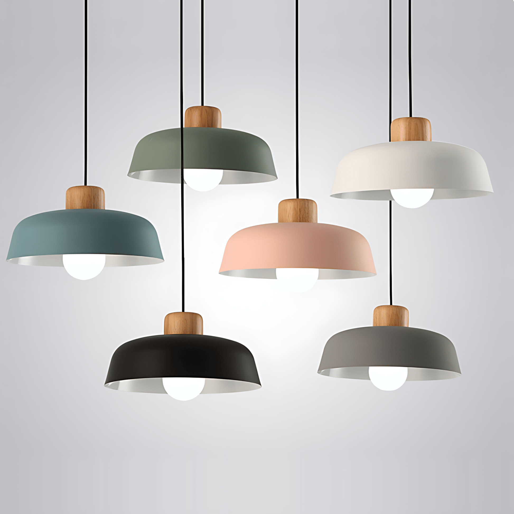 NordikaGlow – lampada a sospensione in metallo e legno di Luximode