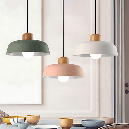 NordikaGlow – lampada a sospensione in metallo e legno di Luximode
