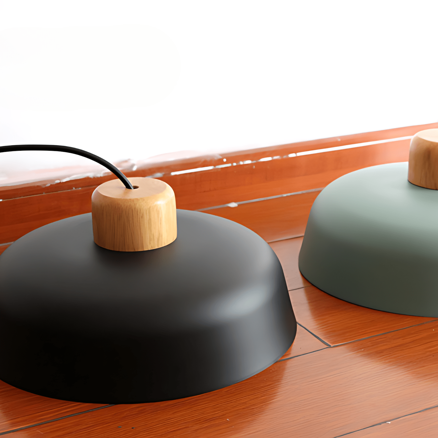 NordikaGlow – lampada a sospensione in metallo e legno di Luximode