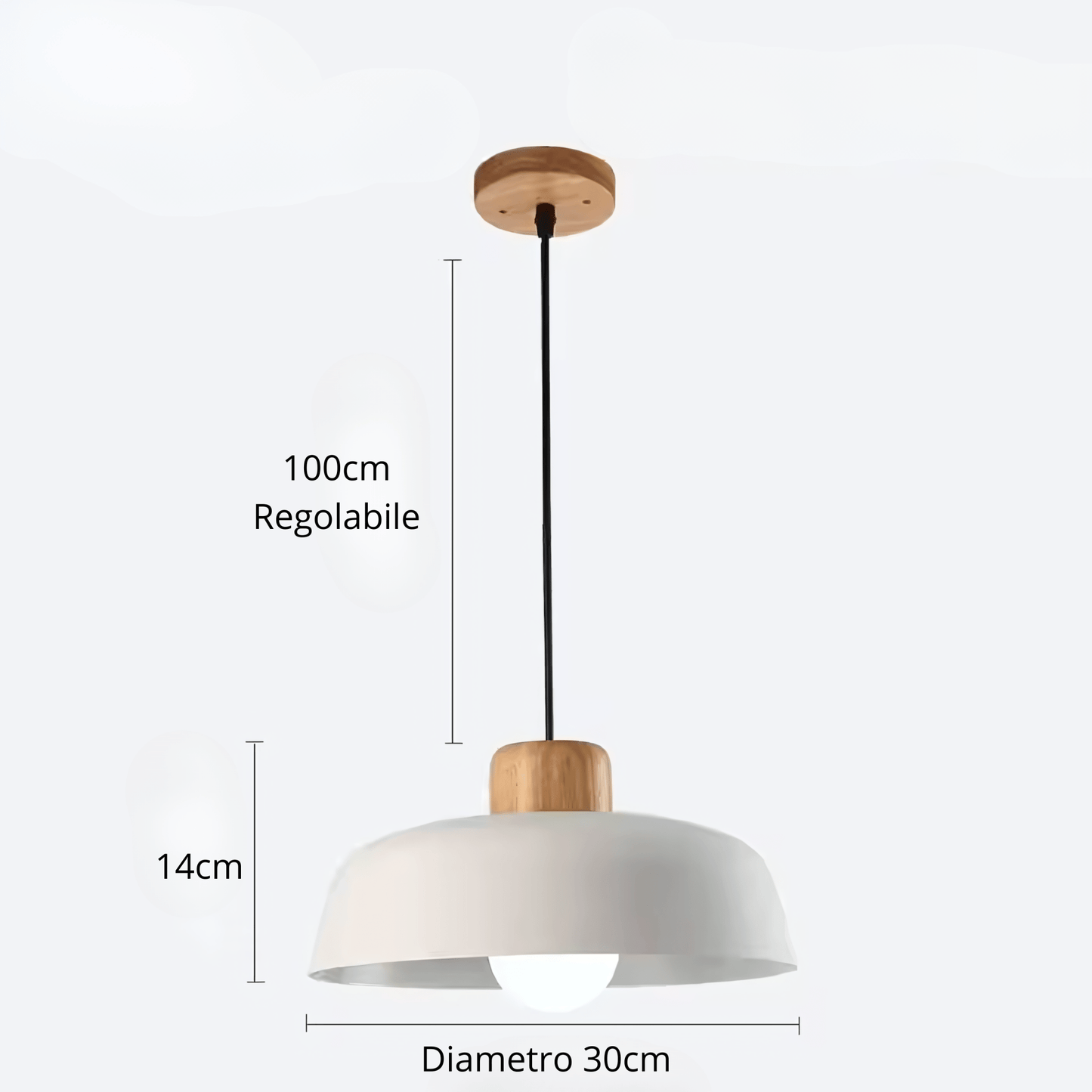 NordikaGlow – lampada a sospensione in metallo e legno di Luximode