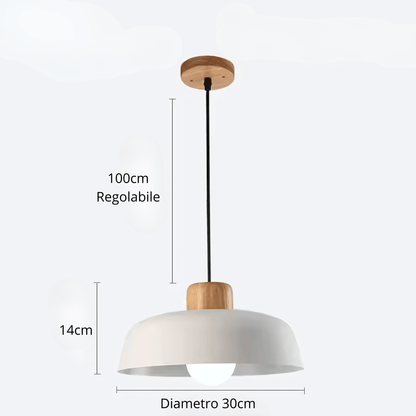 NordikaGlow – lampada a sospensione in metallo e legno di Luximode