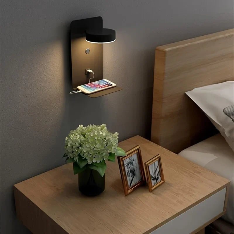 PureShine - Lampada da parete LED moderna con porta USB integrata | Luximode