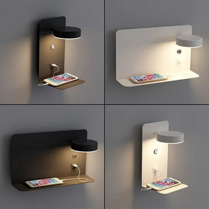 PureShine - Applique a luce accesa sopra il comodino della camera | Luximode