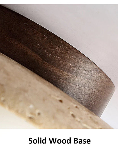 StoneGlow – plafoniera cilindrica in pietra naturale e legno di Luximode