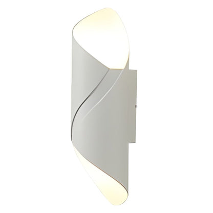 SwirLED applique da parete LED a spirale in vetro per interni ed esterni: versione bianca spenta su fondo bianco, vista frontale - Luximode
