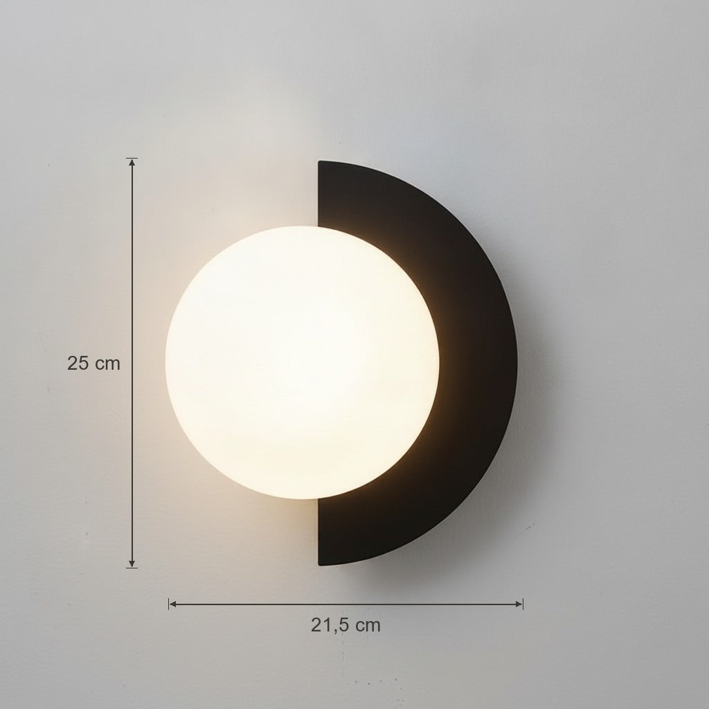 Dimensioni TondoVivo nera: altezza 25 cm, larghezza 21,5 cm | Luximode