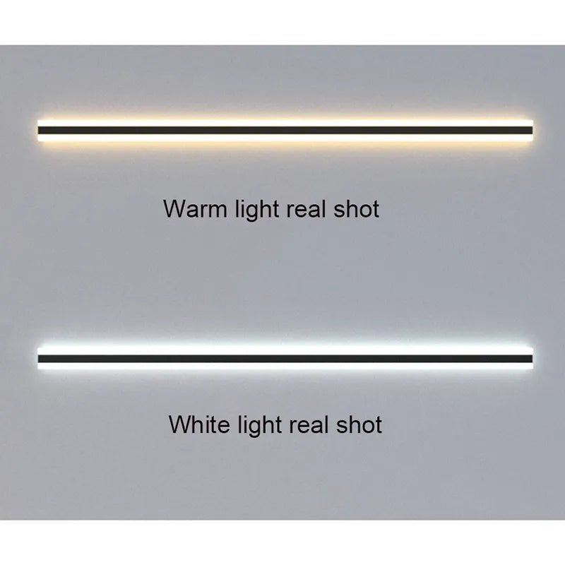 VistaBeam lampada da parete esterna impermeabile a barra LED: confronto tra la versione a luce calda e quella a luce bianca - Luximode